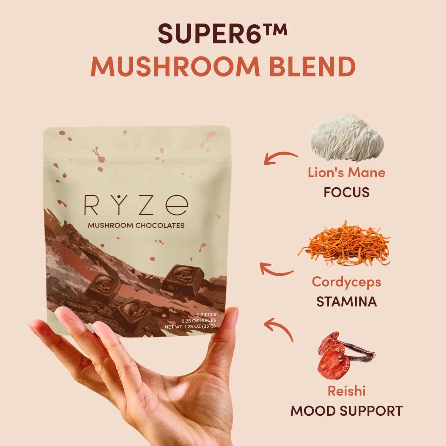 Mushroom Chocolates Rye (15 pieces)